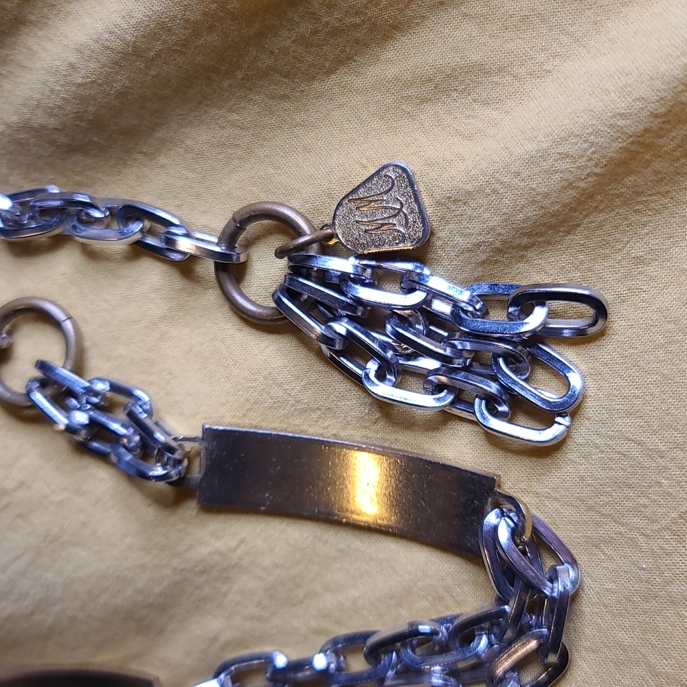 Vintage Womens Two Tone Chain Steel Belt MM
